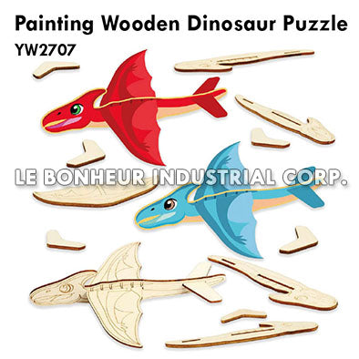 Painting Wooden Dinosaur Puzzle
