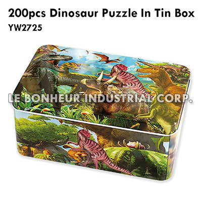 200pcs Dinosaur Puzzle In Tin Box