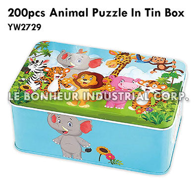 200pcs Animal Puzzle In Tin Box