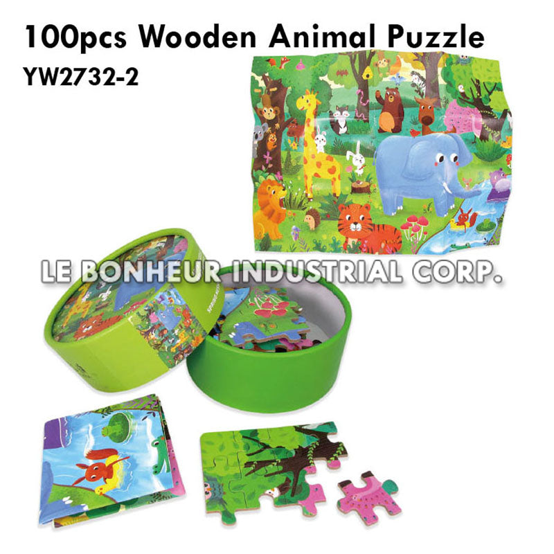 100pcs Wooden Animal Puzzle
