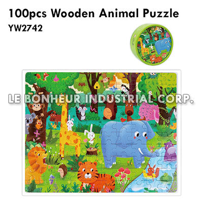 100pcs Wooden Animal Puzzle