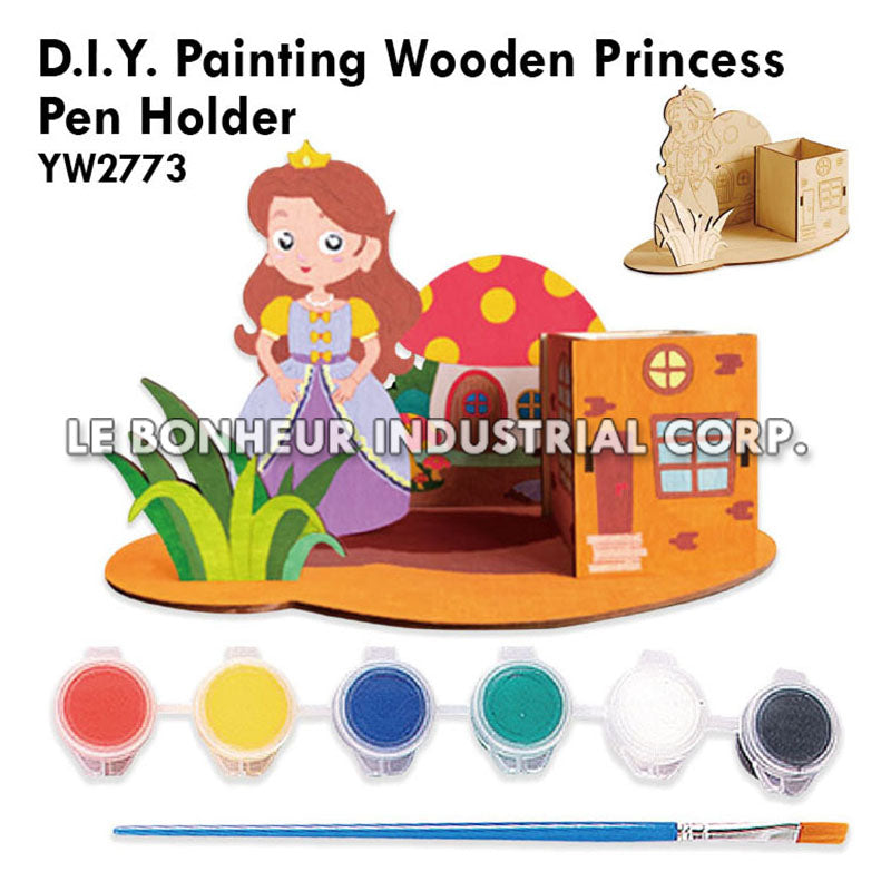 D.I.Y. Painting Wooden Princess Pen Holder