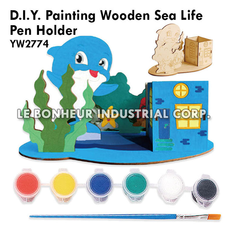 D.I.Y. Painting Wooden Sea Life Pen Holder