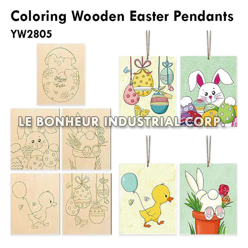 Coloring Wooden Easter Pendants