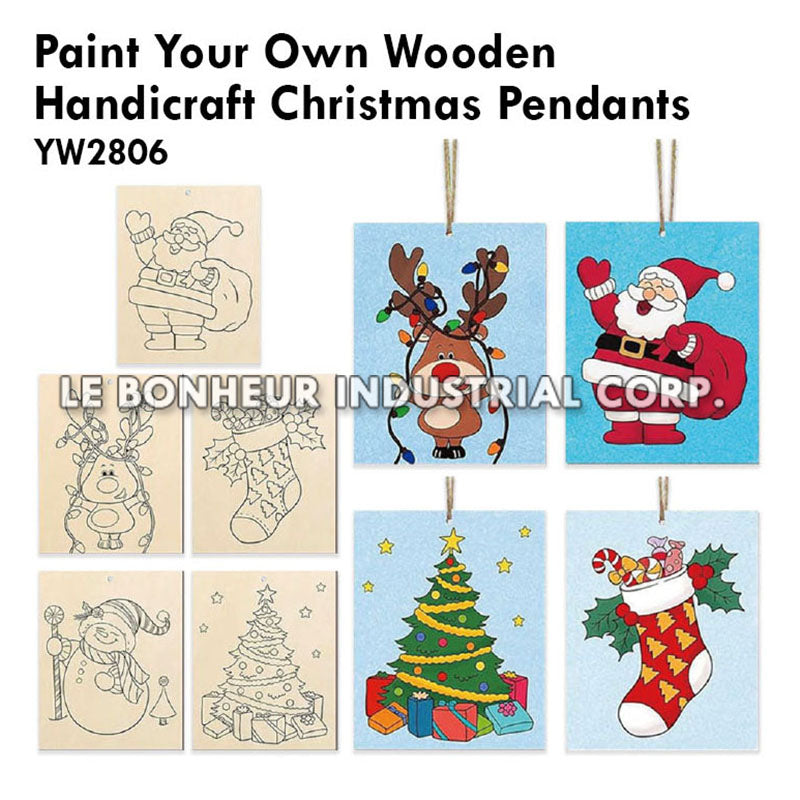 Paint Your Own Wooden Handicraft Christmas Pendants