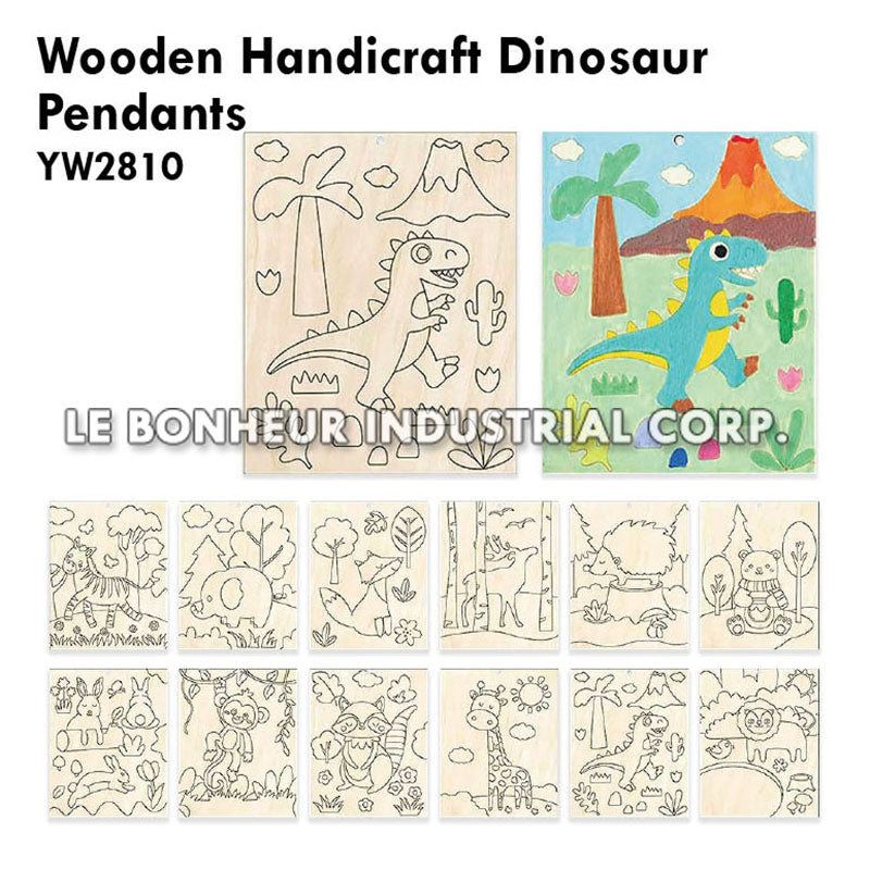 Wooden Handicraft Dinosaur Pendants