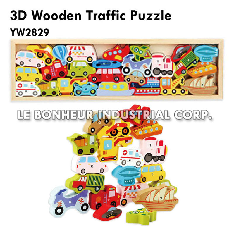 3D Wooden Traffic Puzzle