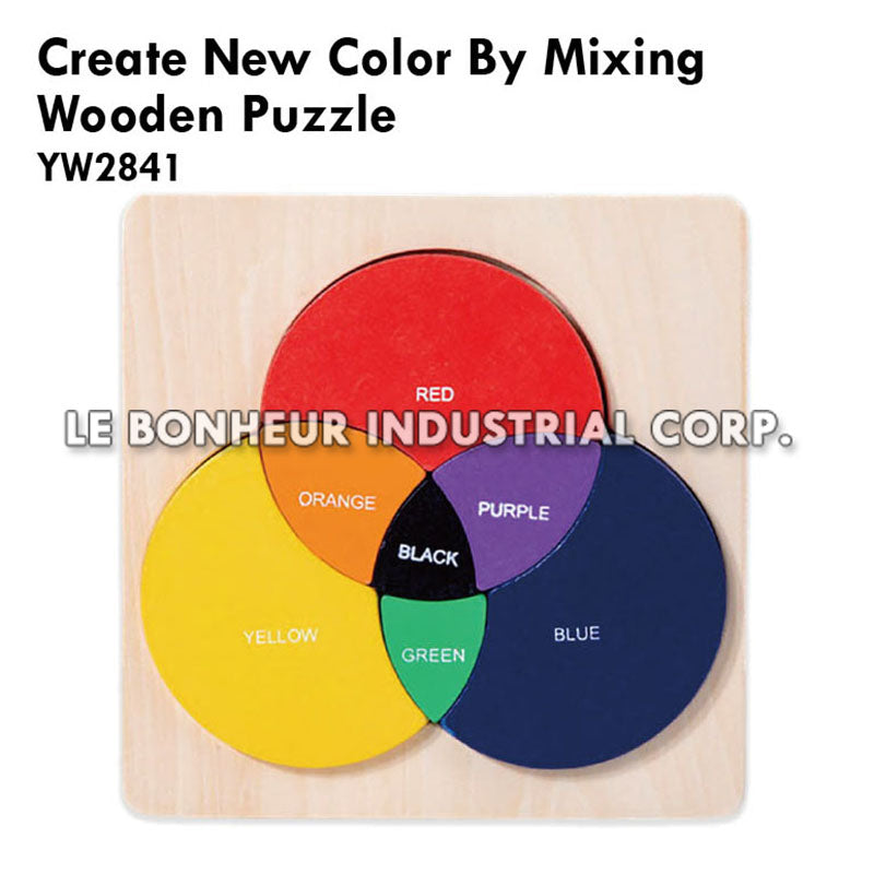 Create New Color By Mixing Wooden Puzzle