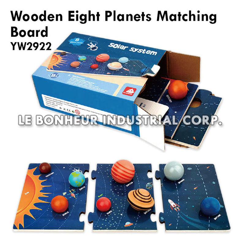 Wooden Eight Planets Matching Board