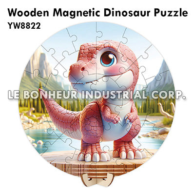 Wooden Magnetic Dinosaur Puzzle