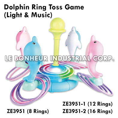 Dolphin Ring Toss Game (1+ Rings With Light Music)