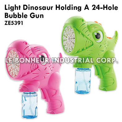 Light Dinosaur Holding A 24-Hole Bubble Gun