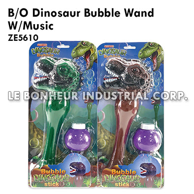 B/O Dinosaur Bubble Wand W/Music