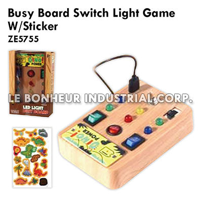 Busy Board Switch Light Game W/Sticker