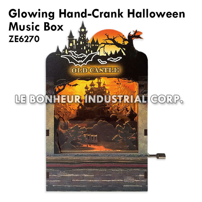 Glowing Hand-Crank Halloween Music Box