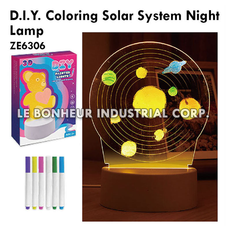 D.I.Y. Coloring Solar System Night Lamp
