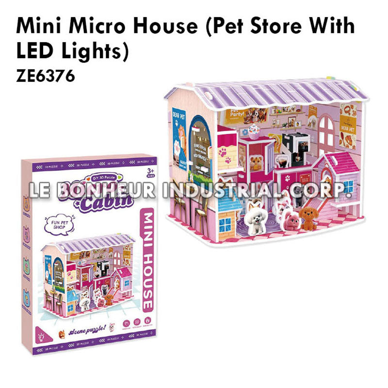 Mini Micro House (Pet Store With LED Lights)