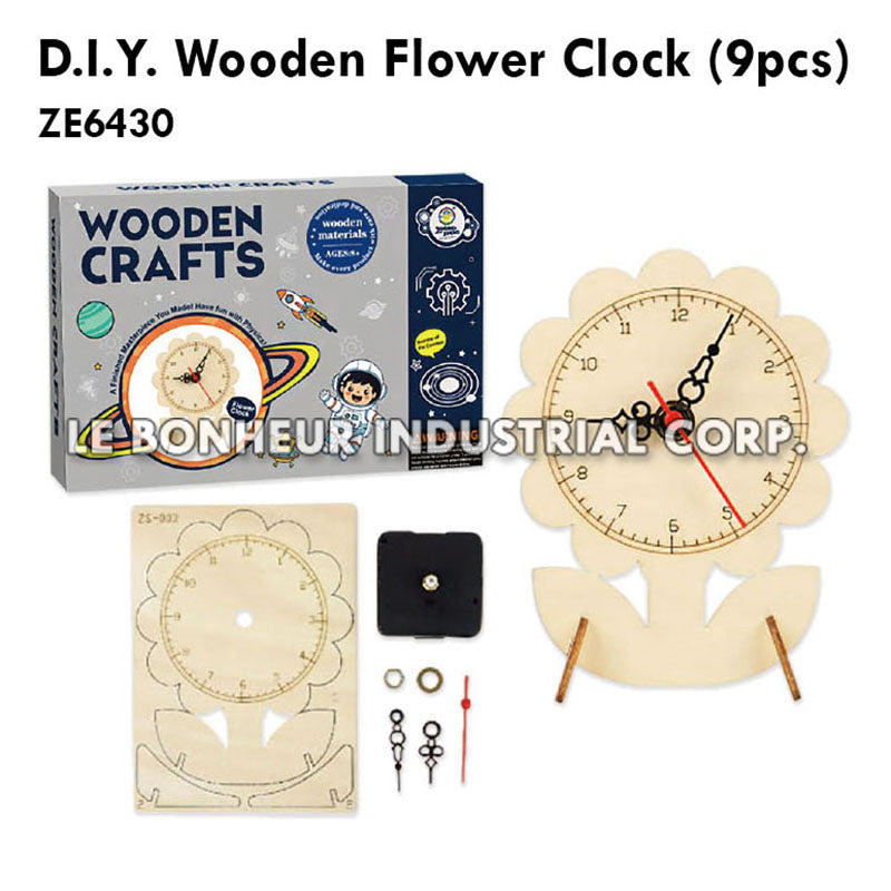 D.I.Y. Wooden Flower Clock (9pcs)