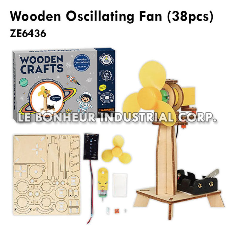 Wooden Oscillating Fan (38pcs)