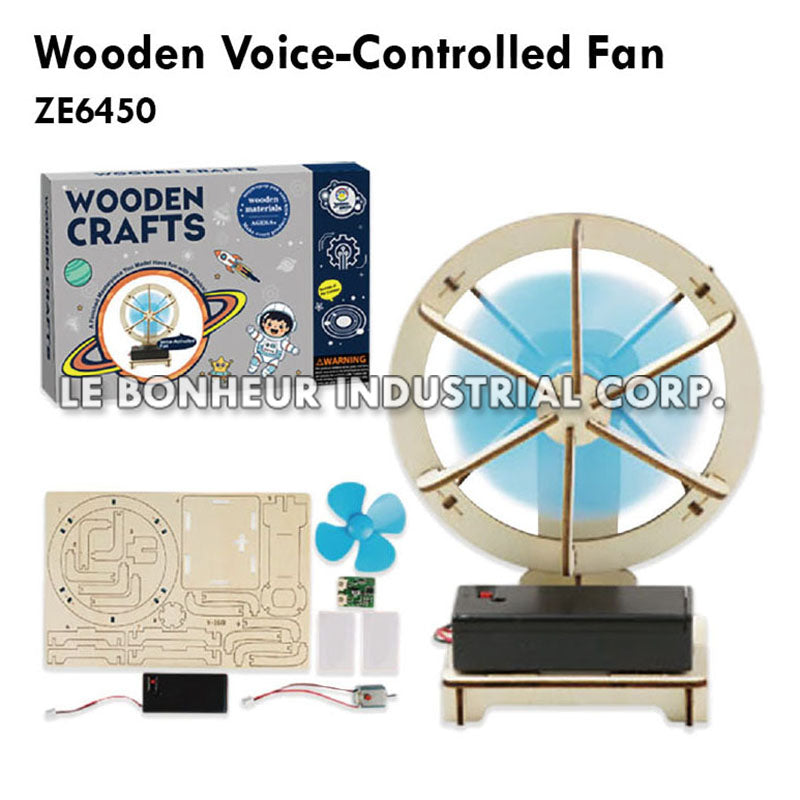Wooden Voice-Controlled Fan