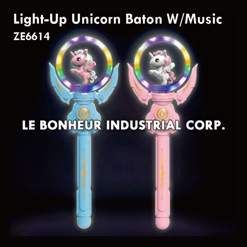 Light-Up Unicorn Baton W/Music