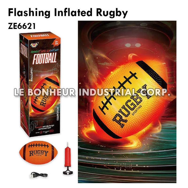 Flashing Inflated Rugby