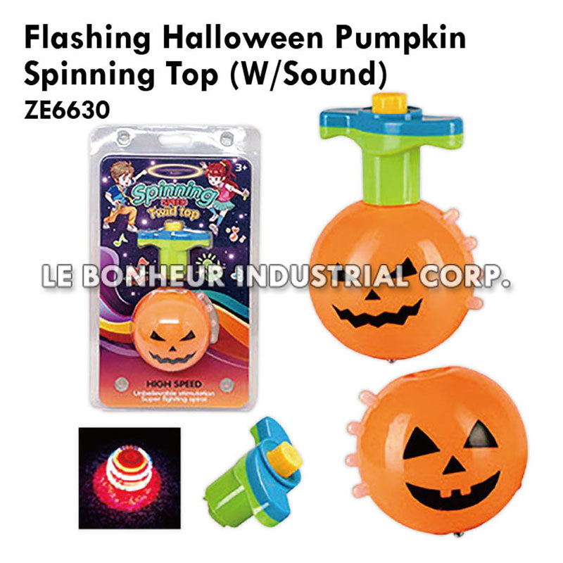 Flashing Halloween Pumpkin Spinning Top (W/Sound)
