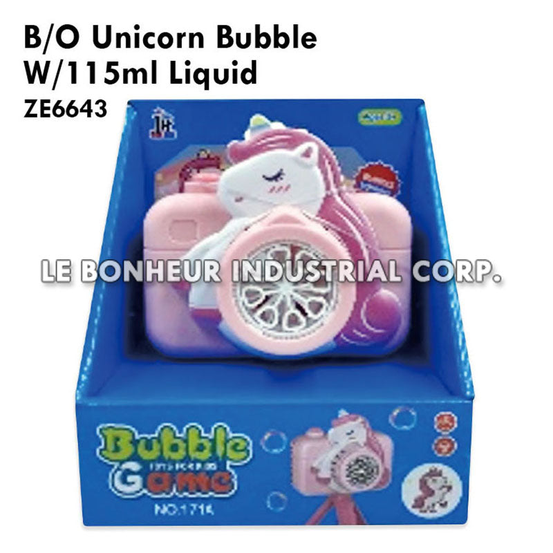 B/O Unicorn Bubble W/115ml Liquid