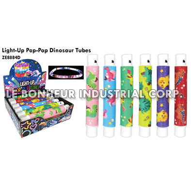 Light-Up Pop-Pop Dinosaur Tubes