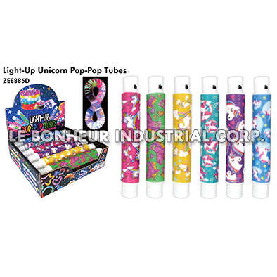Light-Up Unicorn Pop-Pop Tubes