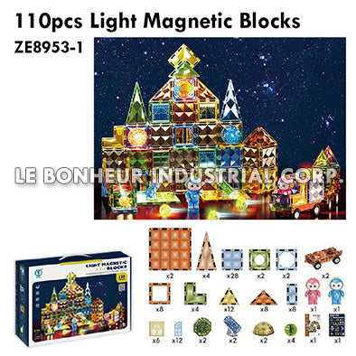 110pcs Light Magnetic Blocks