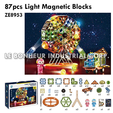87pcs Light Magnetic Blocks