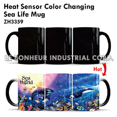 Heat Sensor Color Changing Sea Life Mug
