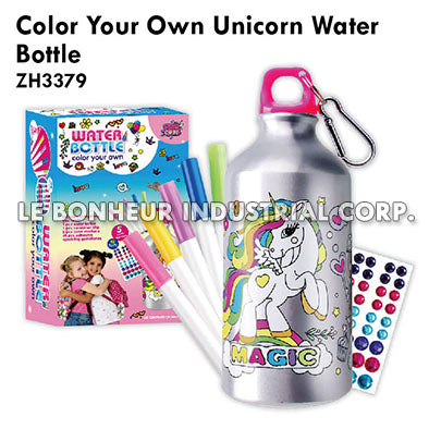 Color Your Own Unicorn Water Bottle