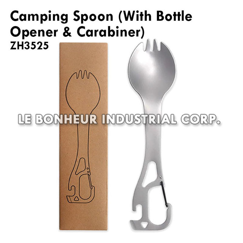 Camping Spoon (With Bottleopener & Carabiner)