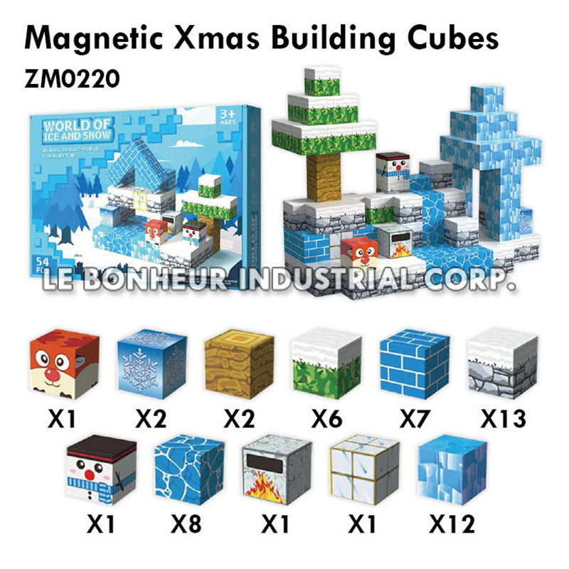 Magnetic Xmas Building Cubes
