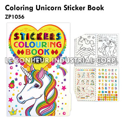 Unicorn Sticker Coloring Book