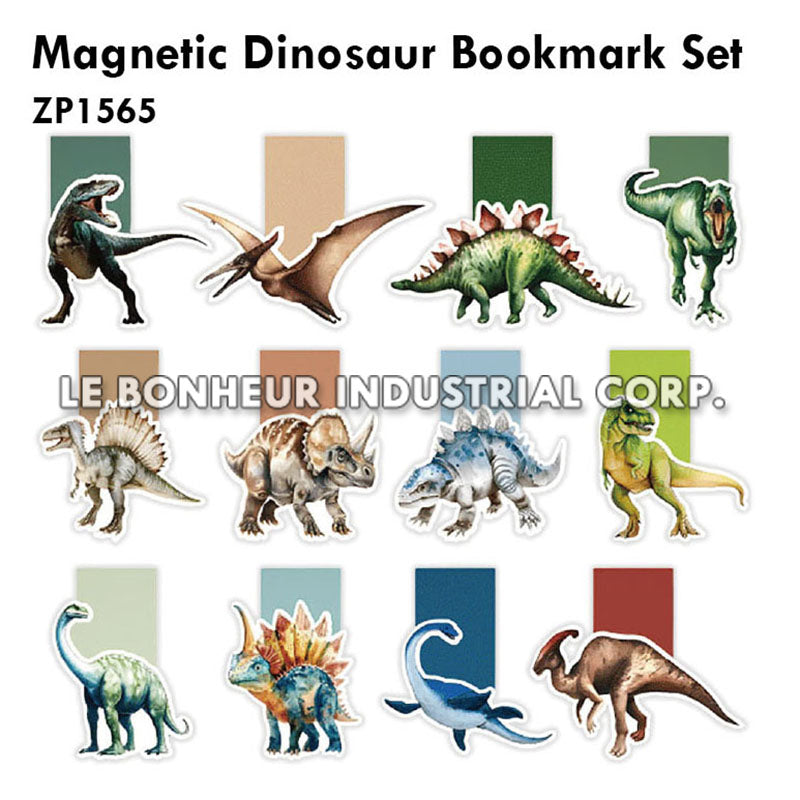 Magnetic Dinosaur Bookmark Set