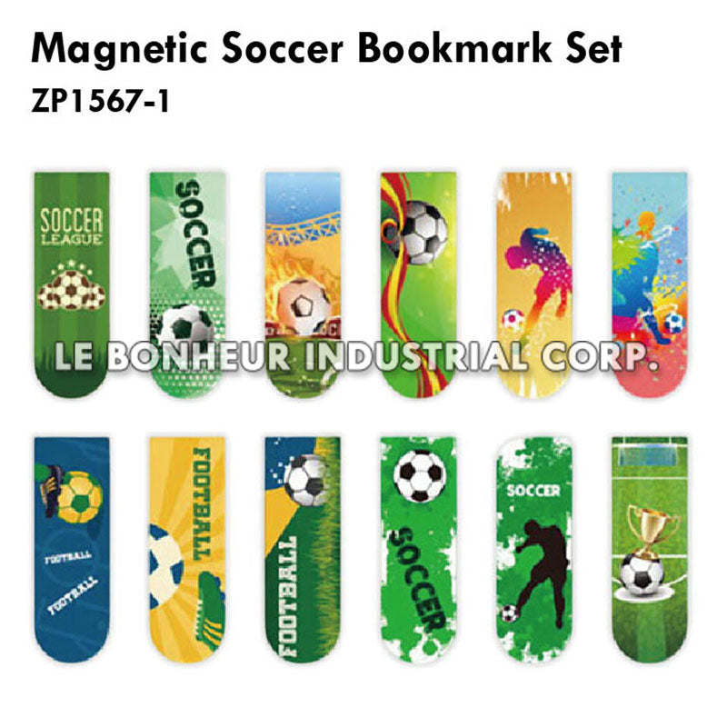 Magnetic Soccer Bookmark Set