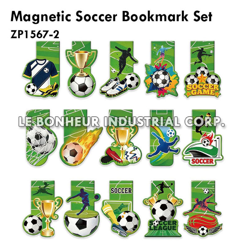 Magnetic Soccer Bookmark Set