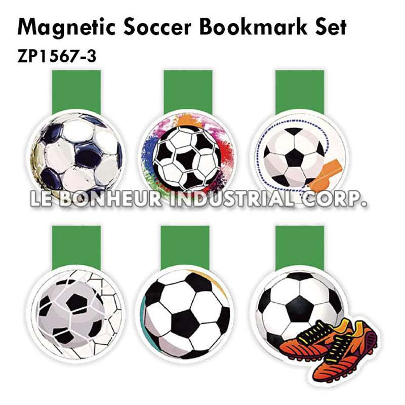 Magnetic Soccer Bookmark Set
