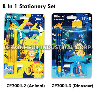 8 In 1 Stationery Set (Dinosaur)