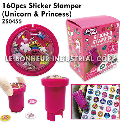 160pcs Unicorn & Princess Sticker Stamper