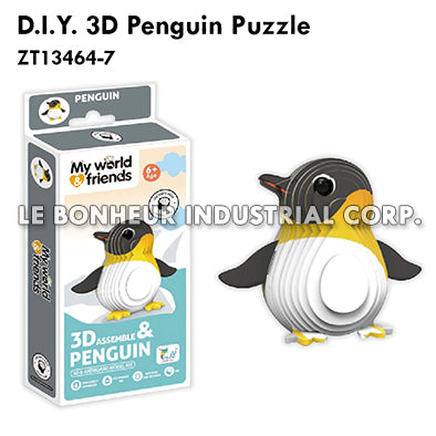 D.I.Y. 3D Penguin Puzzle