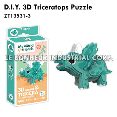 D.I.Y. 3D Triceratops Puzzle
