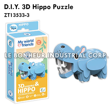 D.I.Y. 3D Hippo Puzzle
