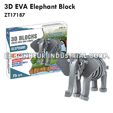3D EVA Elephant Block