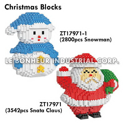 2800pcs Christmas Snowman Blocks