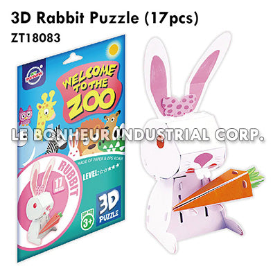 3D Rabbit Puzzle (17pcs)