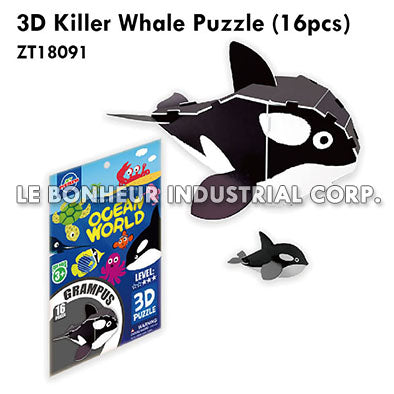 3D Killer Whale Puzzle (16pcs)